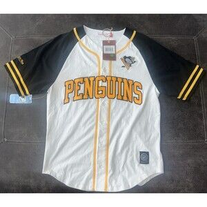 SMALL PITTSBURGH PENGUINS MENS MITCHELL AND NESS REPLICA PRACTICE JERSEY